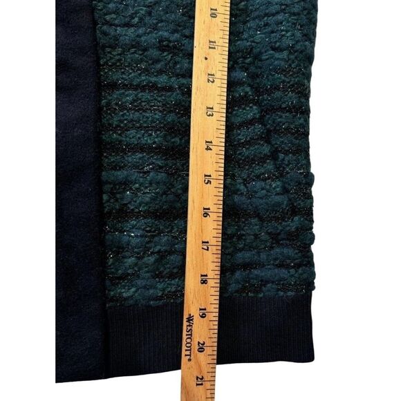 Tory Burch Knit Merino Wool Blue Green Cardigan Sweater Jacket Pockets S Luxury - Picture 4 of 9